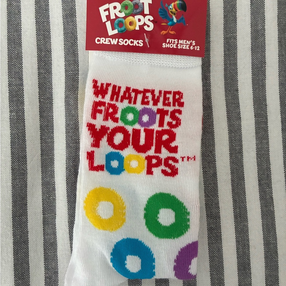 White Froot Loops Socks for Men